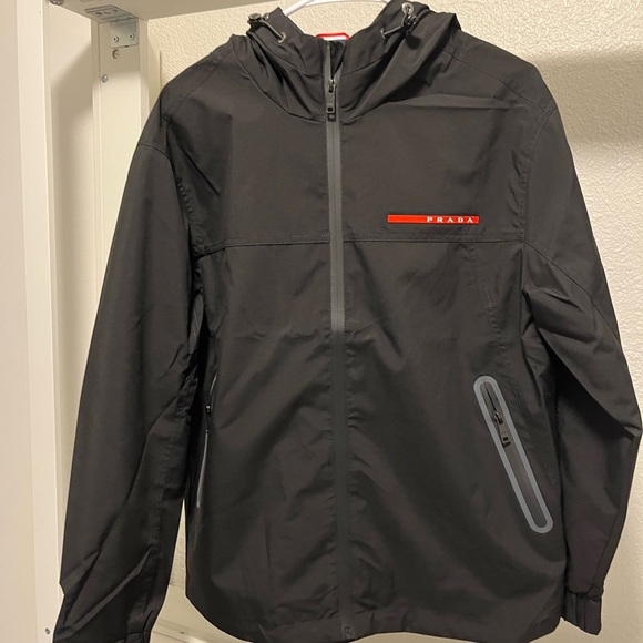 Prada Black Performance Jacket with Hood and Water-Resistant Design - Picture 1 of 9